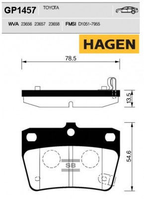 Колодки тормозные задние TOYOTA RAV4/CHERY Tiggo 2006- GP1457 GP1457 SANGSIN
