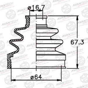 Пыльник привода Avantech BD0229 AVANTECH