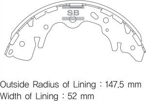 Колодки тормозные KIA Carnival (04-05) задние барабанные (4шт.) SANGSIN SA136 SANGSIN
