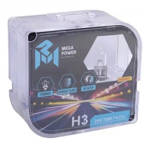 Лампа 24V H3 70W PK22s бокс (2шт.) Standart MEGAPOWER 37033016 MEGA POWER
