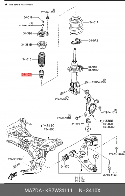 Отбойник амортизатора переднего KB7W34111 KB7W34111 MAZDA