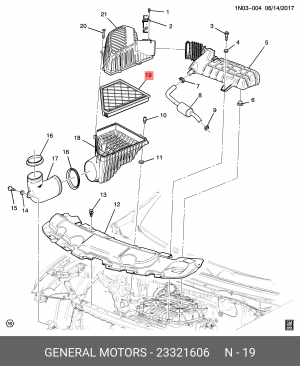 Фильтр воздушный CADILLAC XT5 (16-) (ACDelco Professional) OE 23321606 GENERAL MOTORS