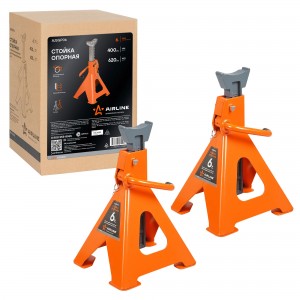 Стойка опорная 6т PRO с зубч. мех., доп.фиксатор, 2 шт. (MIN-400 мм, MAX-620 мм) AJSGP06 AIRLINE