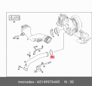 Кольцо уплотнительное MERCEDES C (W204),E (W212) ОЕ A 014 997 64 45 MERCEDES BENZ