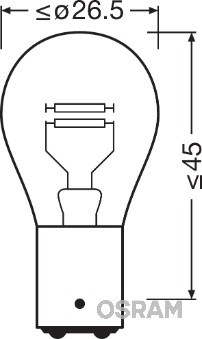 к-кт ламп ORIGINAL LINE! 2шт. (P21/5W) 12V 21/5W BAY15d качество ориг. з/ч (ОЕМ) 7528-02B OSRAM