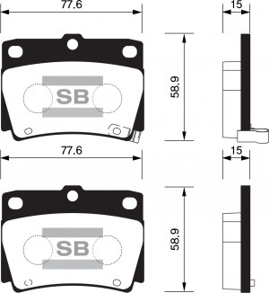 Колодки тормозные MITSUBISHI PAJERO SPORT/MONTERO SPORT 9809 2.5D/3.0 задние SP1 SP1522 SANGSIN