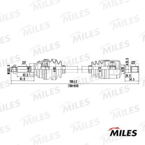 Привод в сборе правый DAEWOO MATIZ 0.8 98- GC02048 GC02048 MILES