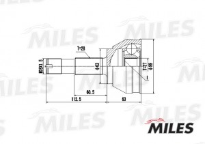 ШРУС наружный CITROEN C25/FIAT DUCATO/PEUGEOT J5 1.82.5D 8294 (GKN 302199) GA200 GA20058 MILES