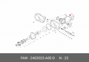 Болт FAW 3250,3310 крепления крышки подшипника дифференциала OE 2402023-A0E-D FAW