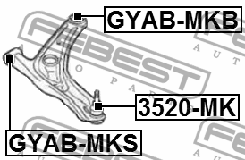 Сайлентблок передний переднего рычага GYAB-MKS FEBEST
