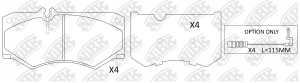 Колодки тормозные MERCEDES G (W463) (94-),Sprinter (95-) VW LT 28-35 (4шт.) NIBK PN0254W NIBK