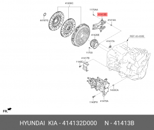 Вилка сцепления HYUNDAI Tucson (15-) (1.6/1.7),i40 (15-) (1.7) OE 414132D000 HYUNDAI KIA