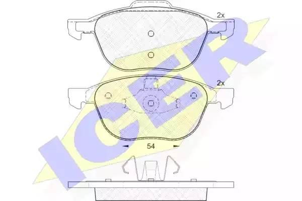 181617 колодки дисковые передние!\ Ford Focus C-MAX 1.6i-2.0TDCi, Mazda 3 1.4i-2 181617 ICER