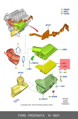 Фильтр воздушный FORD Mustang (15-) OE FR3Z-9601-A FORD
