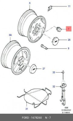 ГАЙКА КОЛЕСА/1678260 1 678 260 FORD