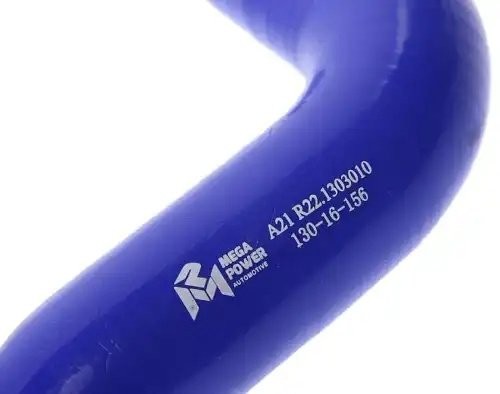 Патрубок ГАЗель Next дв.CUMMINS 2.8 радиатора верхний синий силикон MEGAPOWER 13016156 MEGA POWER