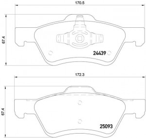 Колодки тормозные FORD Maverick (04-) передние (4шт.) BREMBO P24159 BREMBO