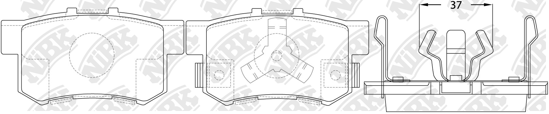 Колодки тормозные HONDA Accord (2.4),CR-V (2.2) задние (4шт.) NIBK PN8807 NIBK