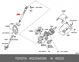 вал рулевой!\ Toyota Land Cruiser Prado 45220-60280 TOYOTA