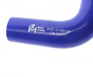 Патрубок угловой силикон (L=100х100мм,d=25 90град.) MEGAPOWER 130-16-175 MEGA POWER
