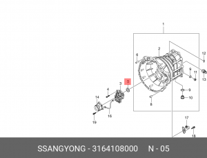 Сальник SSANGYONG Actyon (06-),Kyron (05-),Rexton (03-) (D20/27,E23/32) КПП вала 3164108000 SSANG YONG
