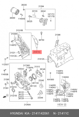 Прокладка HYUNDAI Porter дв.D4BF насоса масляного OE 2141142061 HYUNDAI KIA