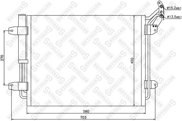 радиатор кондиционера  1045198SX 10-45198-SX STELLOX