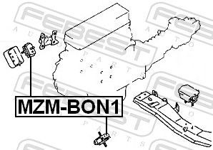 подушка ДВС передняя !\Mazda B2500/B2600 UF 96-06 MZM-BON1 FEBEST