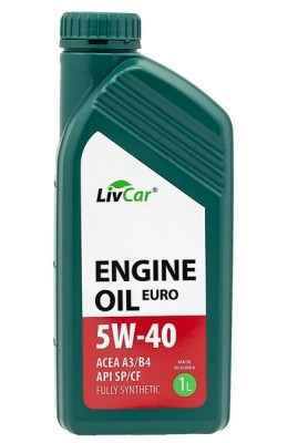 Масло моторное LIVCAR Engine Oil EURO 5W-40 ACEA A3/B4 API SP/CF (1л) LC7110540- LC7110540001 LIVCAR