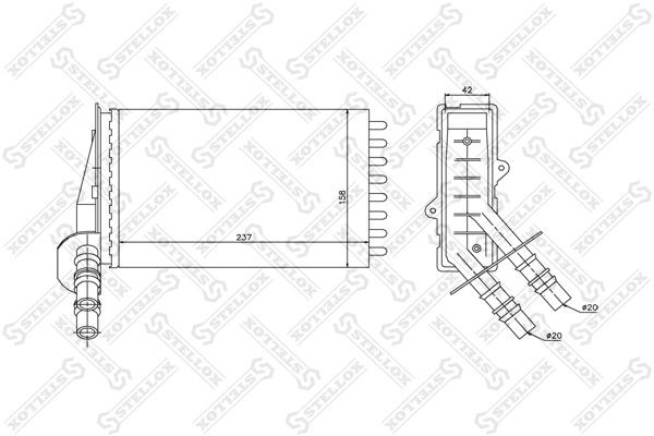 радиатор печки\ Renault Clio 98 1035043SX 10-35043-SX STELLOX