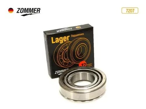 Подшипник КПП Валдай 3310, ГАЗ 3308, дифференциала ВАЗ 2108-15 (30207) 7207 ZOMMER