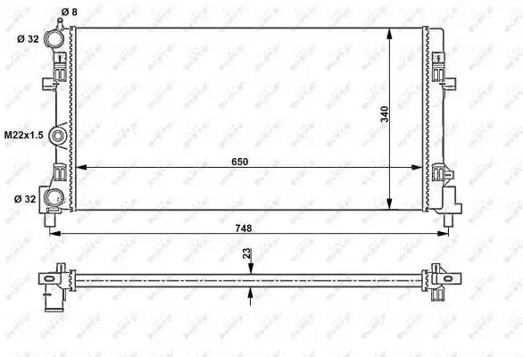 Радиатор двигателя (Al) VW Polo 1.2 09- 53024A 53024A NRF