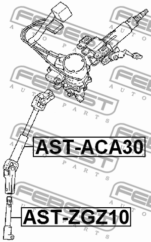 вал карданный рулевой верхний!\ Toyota Rav 4 ACA3 09-13 AST-ACA30 FEBEST