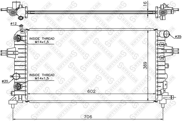 радиатор системы охлаждения! АКПП\ Opel Astra H 1.4/1.8 04> 10-25174-SX STELLOX