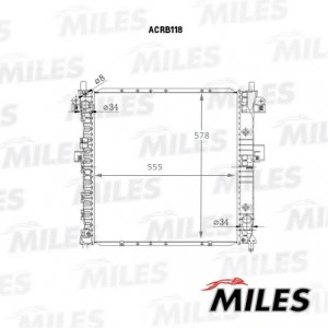 Радиатор (паяный) SSANGYONG ACTYON 06-  2.0-2.3 ACRB118 ACRB118 MILES