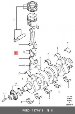 ШАТУН MO/TR/RANGER 2,0/2,2TDCI - (-06-) 1377618 FORD
