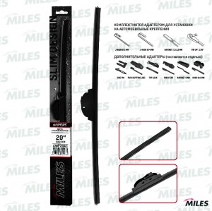 Щетка стеклоочистителя 500мм бескаркасная (HOOK 9x3/9x4, PIN 1/4, 3/16) CWF20AC CWF20AC MILES