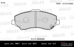 Колодки тормозные передние (Смесь CERAMIC серия PRO) CHRYSLER VOYAGER/JEEP CHERO E500550 MILES