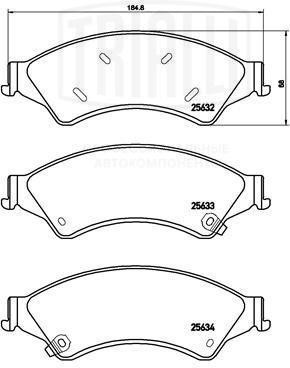 Колодки торм. Ford Ranger (11-) диск. перед. (PF 4210) PF4210 TRIALLI