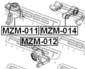 Опора двигателя левая MAZDA 6 GG 2002-2008 MZM-012 MZM-012 FEBEST