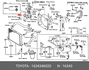 ПРОКЛАДКА 16343-46020 16343-46020 TOYOTA