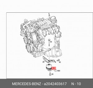 ОПОРА ДВИГАТЕЛЯ ГИДРАВЛИЧЕСКАЯ A2042403617 A2042403617 MERCEDES BENZ