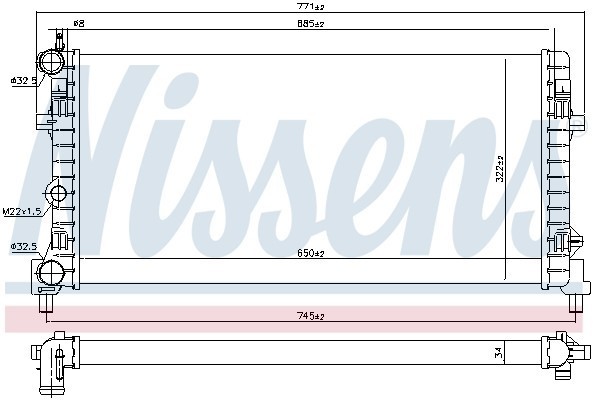 радиатор системы охлаждения!\ Seat Ibiza V 1.2-1.6i 08> 640012 NISSENS