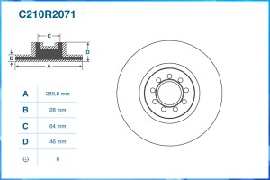 Тормозной диск передний C210R2071 C210R2071 CWORKS