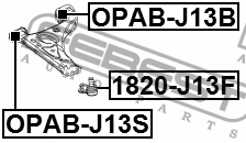 Сайлентблок OPEL Mokka (12-) рычага переднего передний FEBEST OPAB-J13S FEBEST