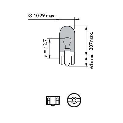Лампа 12V W5W T10W W2.1x9.5d 4200K блистер (2шт.) White Vision Ultra PHILIPS 12961WVUB2 PHILIPS