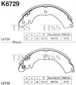 Колодки тормозные барабанные Mitsubishi Lancer Cedia CS,CT 00- K6729 K6729 MK KASHIYAMA