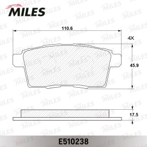 Колодки тормозные задние (Смесь CERAMIC серия PRO) MAZDA CX7/CX9 07- (TRW GDB347 E510238 MILES