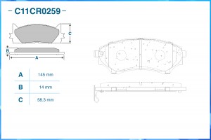 Тормозные колодки передние, Low Metallic C11CR0259 C11CR0259 CWORKS