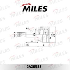 ШРУС наружный без ABS NISSAN ALMERA N16 00-06 GA20588 GA20588 MILES
